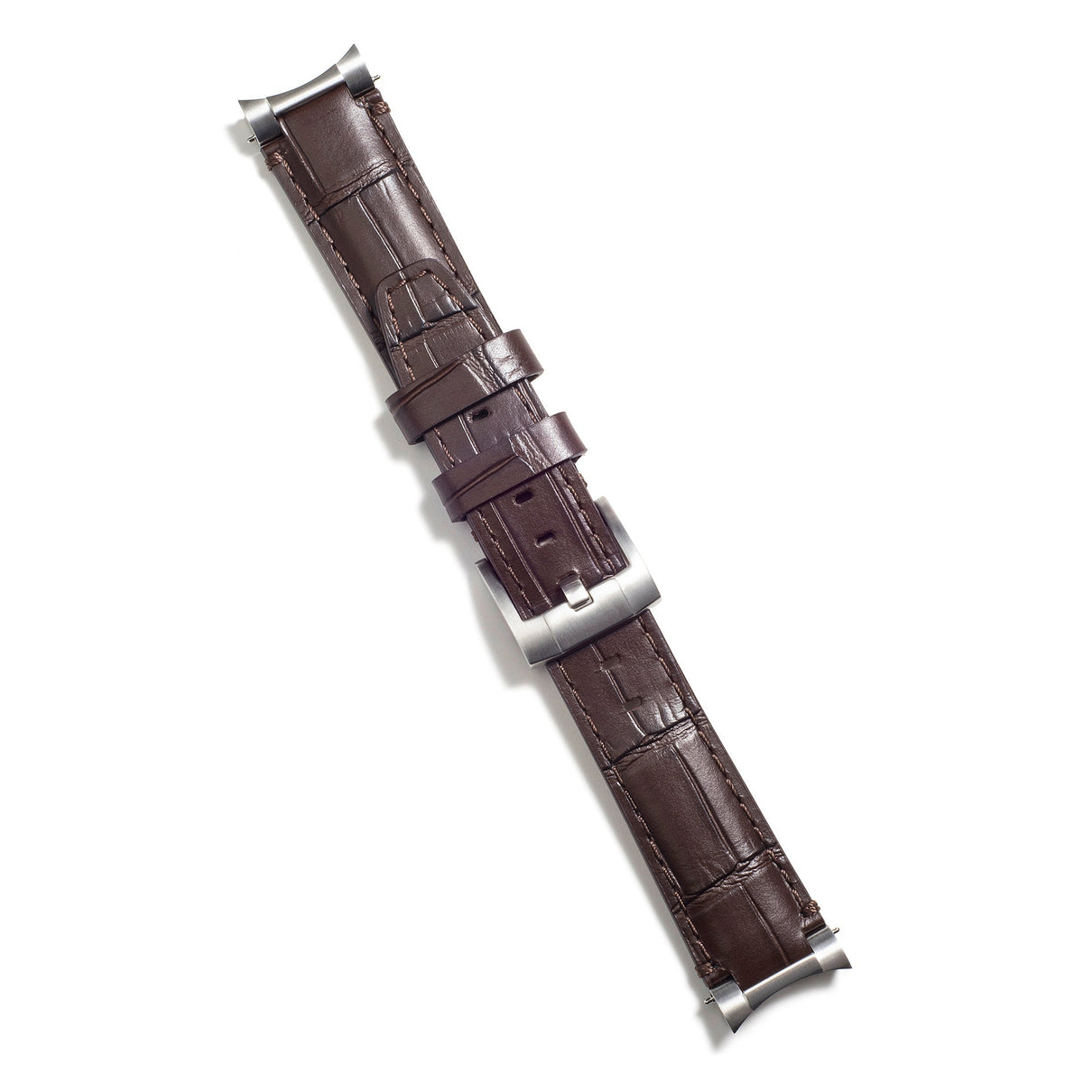 Stahl-Endstück-Lederarmband für Rolex Explorer I mit Dornschließe