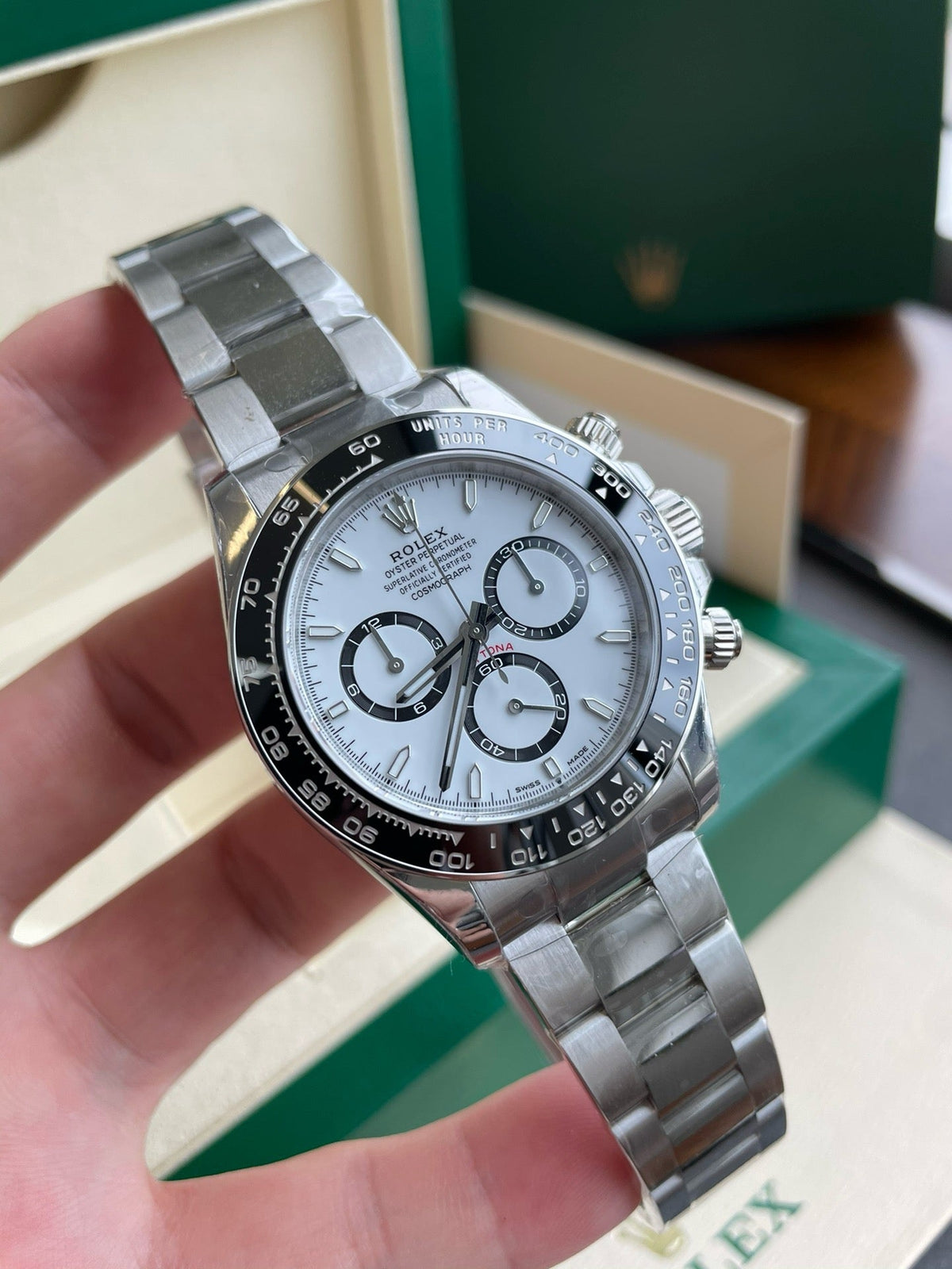 【Begrenzte Stückzahl – Nur solange der Vorrat reicht】Cosmograph Daytona Oyster, 40 mm, Edelstahl Oystersteel Referenz 126500LN(m126500ln-0001)