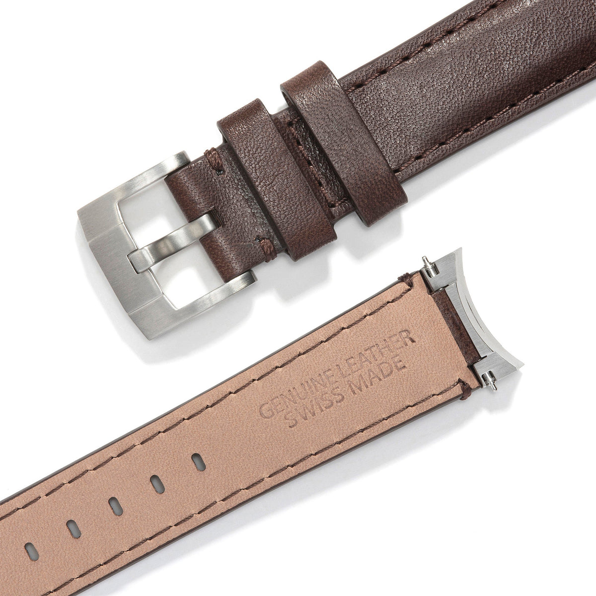 Edelstahl-Anstoß Lederarmband für Rolex Ceramic Daytona mit Dornschließe