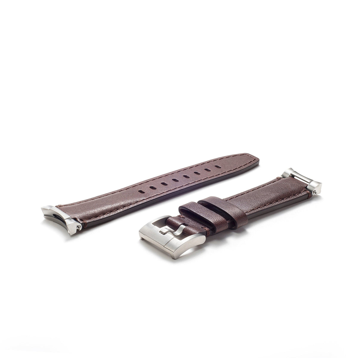 Lederarmband mit Stahlendstück für Rolex Explorer II mit Dornschließe