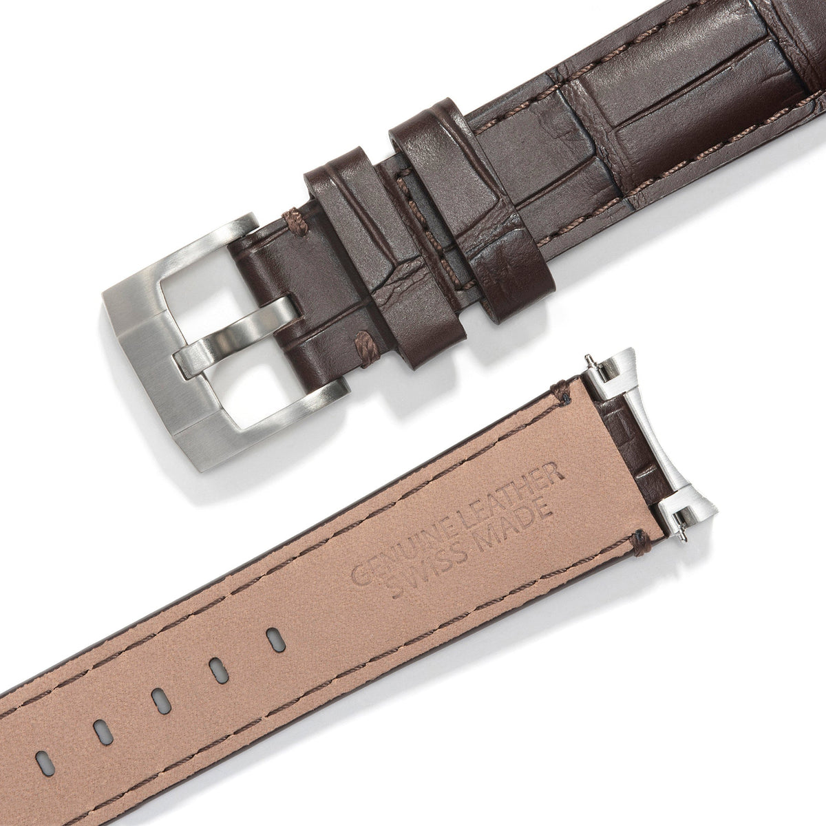 Stahl-Endstück-Lederarmband für Rolex Daytona mit Dornschließe