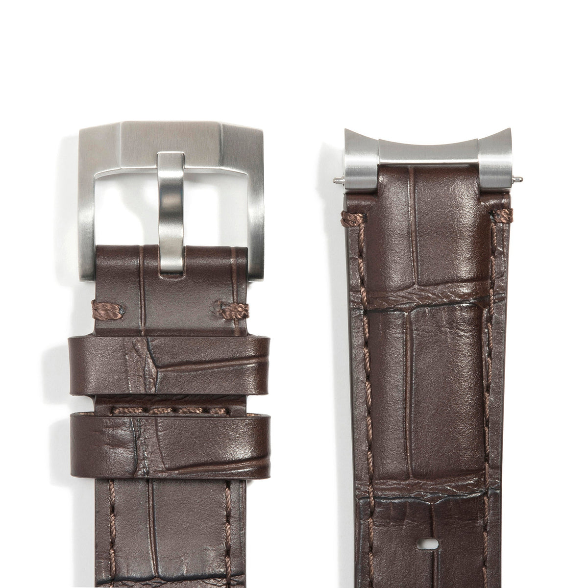 Stahl-Endlink-Lederarmband für Rolex Submariner Ceramic mit Dornschließe