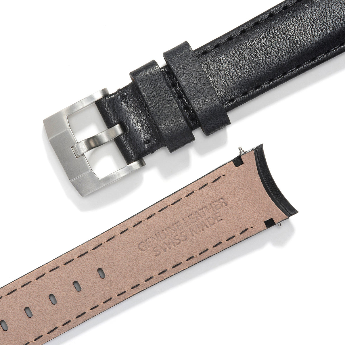 Lederarmband mit gebogenem Ende für Rolex Yacht-Master mit Dornschließe