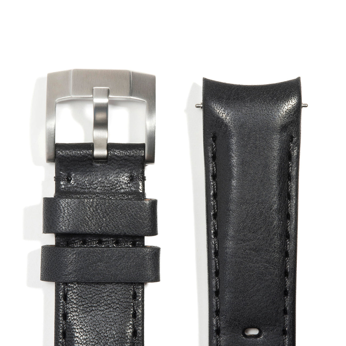 Lederarmband mit gebogenem Ende für Rolex GMT Master I & II mit Dornschließe