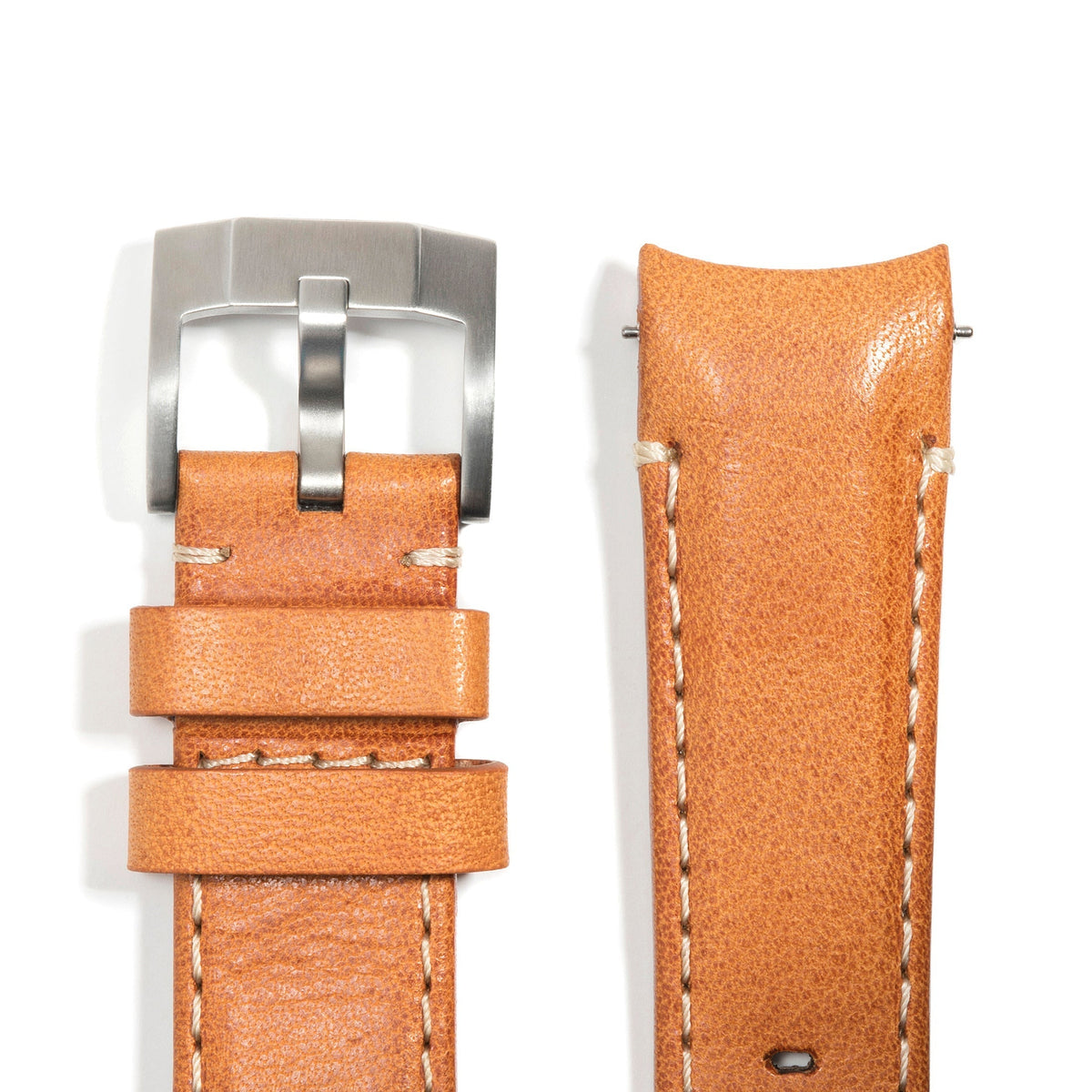 Lederarmband mit gebogenem Ende für Rolex Submariner mit Dornschließe