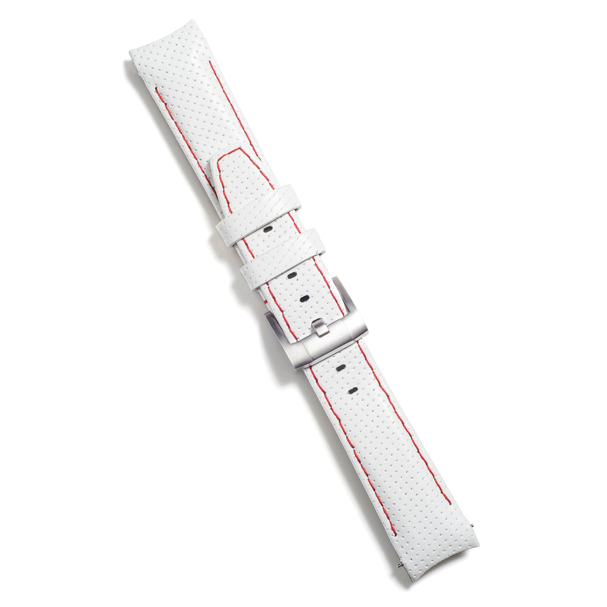 Armband aus Racing-Leder mit gebogenem Ende für Rolex Submariner Ceramic mit Dornschließe